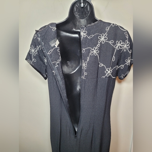 Vintage Jessica Lauren Black Classy Modest Maxi Dress sz 10 - Picture 5 of 8